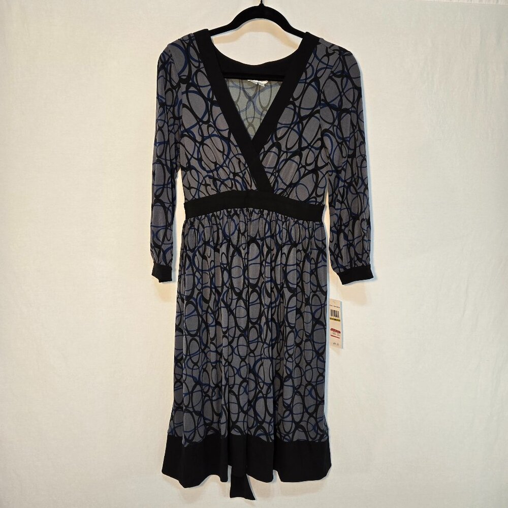 Vintage LONDON TIMES Whimsigoth Y2K Graphite/Blue Babydoll Dress Size 14 NEW!